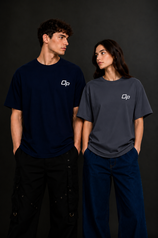 Couple Plain Drop Shoulder T-Shirt | OUTPUFF
