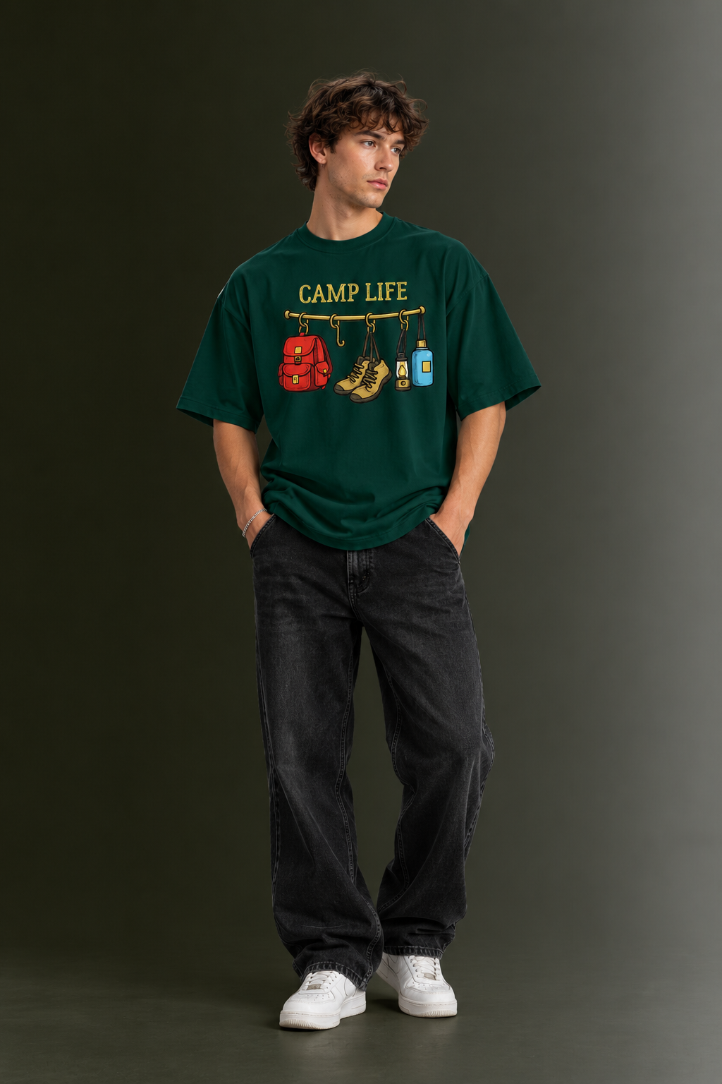 Men's Drop Shoulder Front Printed T-Shirt | Graphic Tee | OUTPUFF