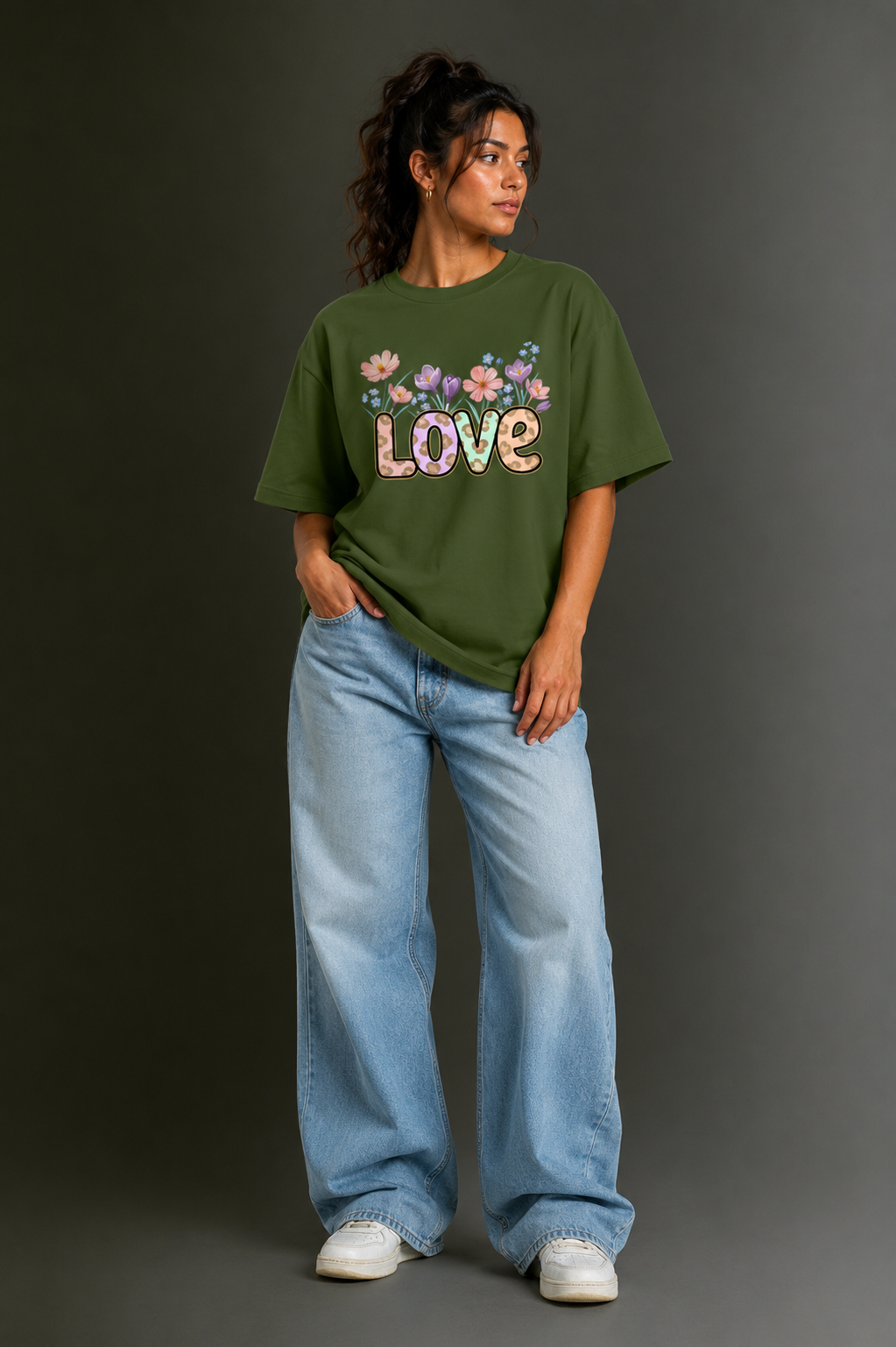 Women Drop Shoulder Front Printed T-Shirt | OUTPUFF