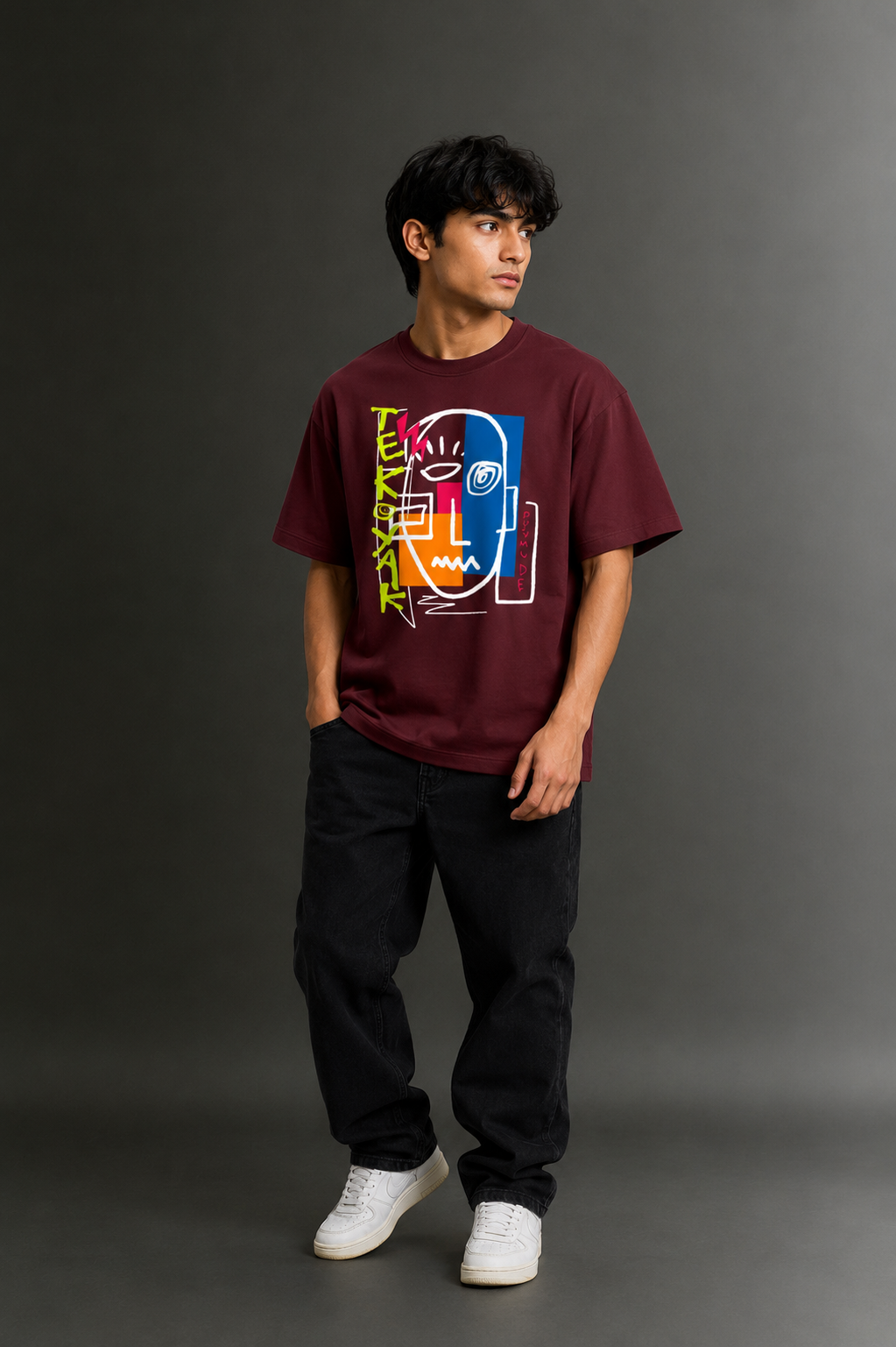 Men's Drop Shoulder Front Printed T-Shirt | Graphic Tee | OUTPUFF
