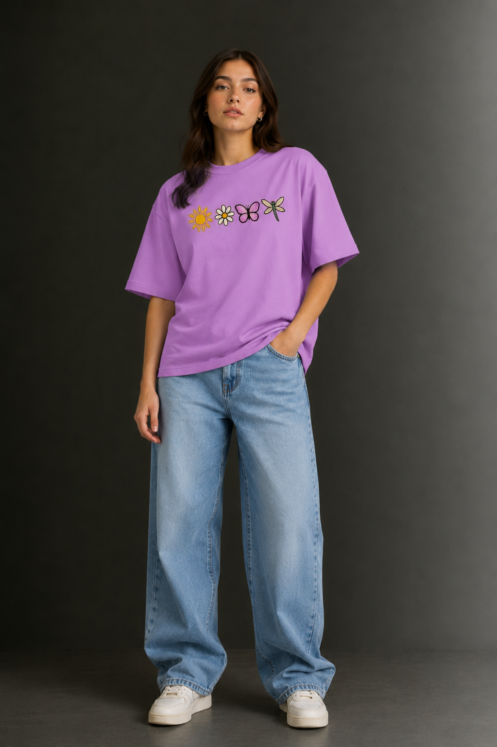 Women Drop Shoulder Front Printed T-Shirt | OUTPUFF
