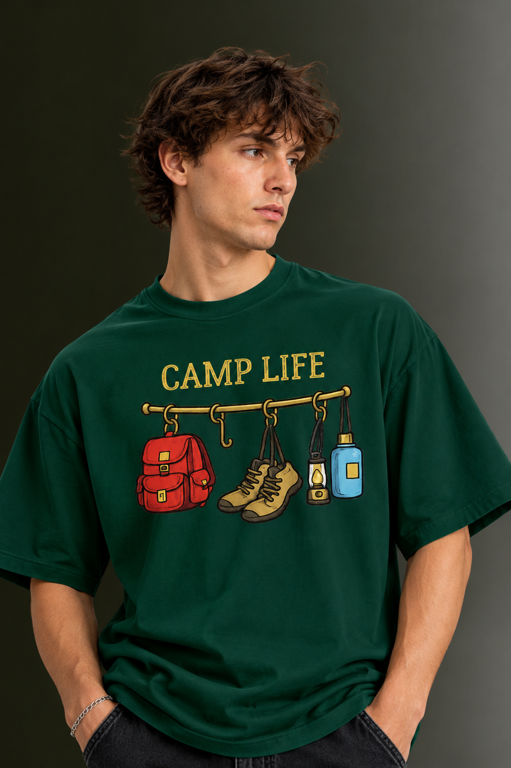 Men's Drop Shoulder Front Printed T-Shirt | Graphic Tee | OUTPUFF