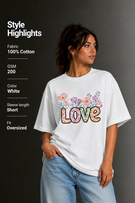 Women Drop Shoulder Front Printed T-Shirt | OUTPUFF
