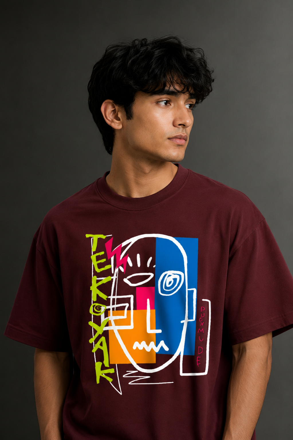 Men's Drop Shoulder Front Printed T-Shirt | Graphic Tee | OUTPUFF