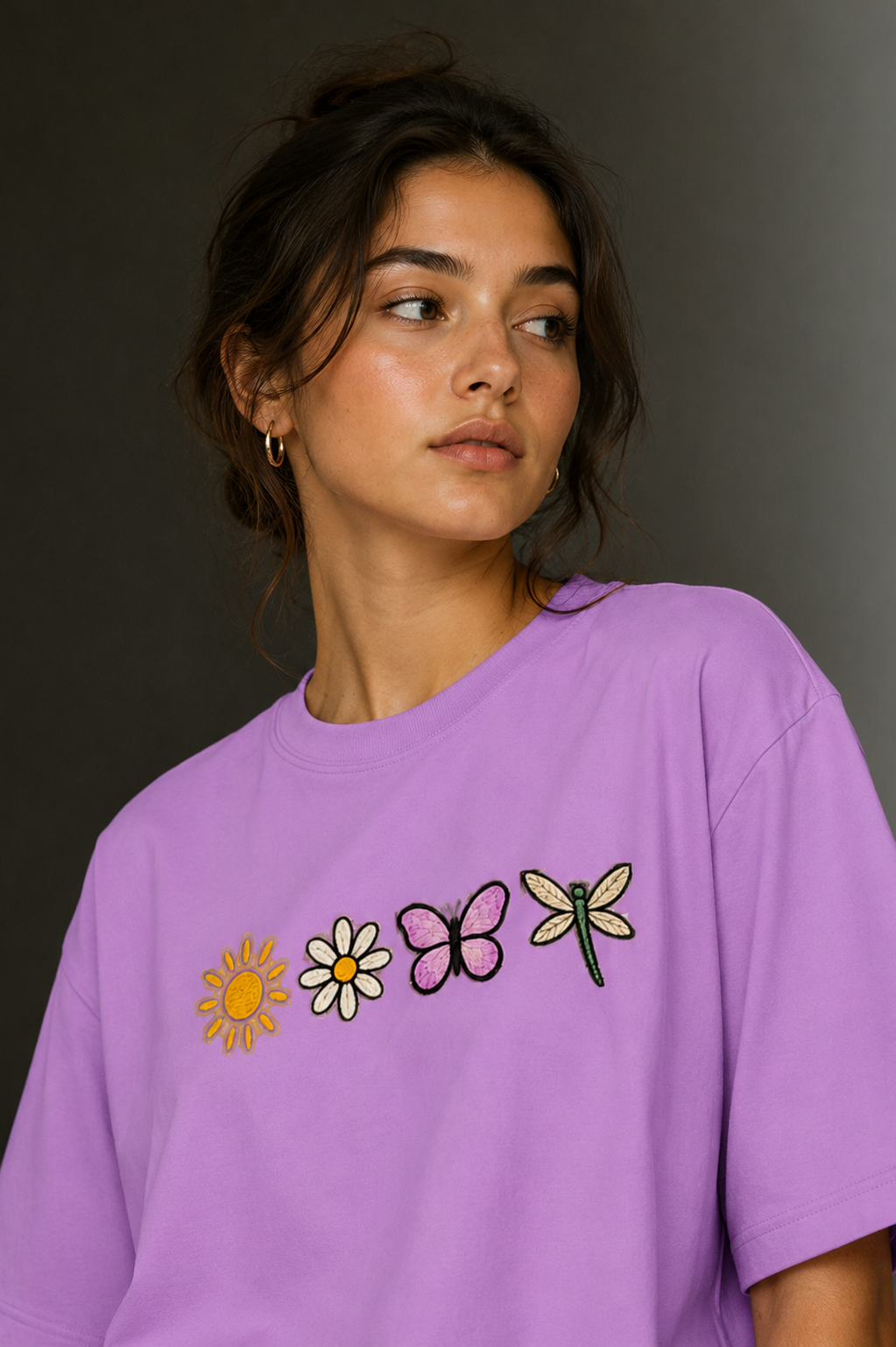 Women Drop Shoulder Front Printed T-Shirt | OUTPUFF