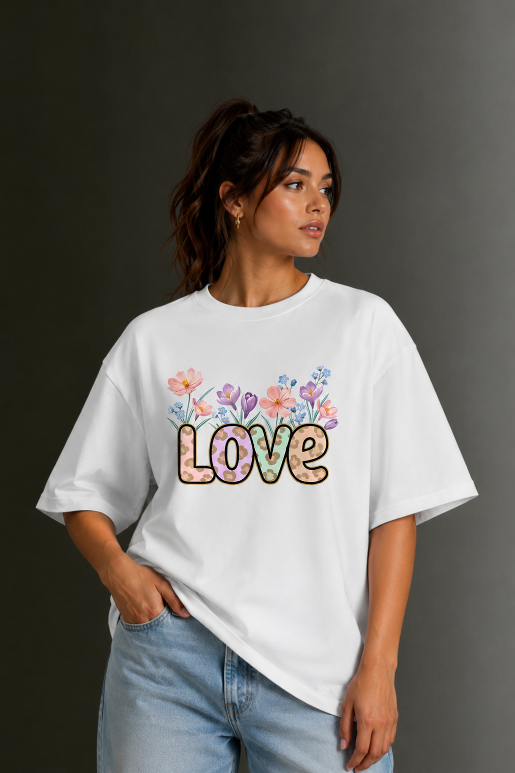 Women Drop Shoulder Front Printed T-Shirt | OUTPUFF