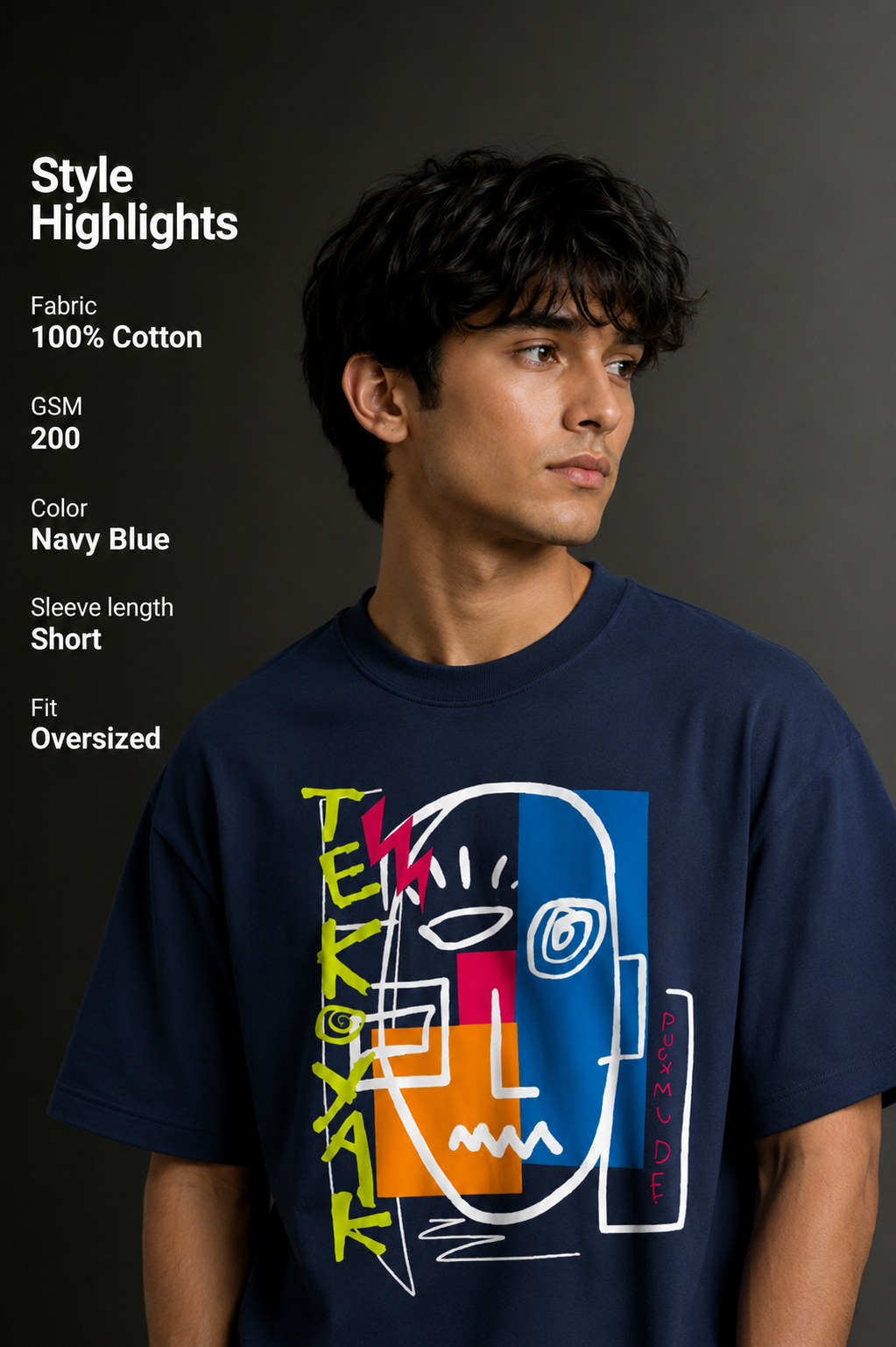 Men's Drop Shoulder Front Printed T-Shirt | Graphic Tee | OUTPUFF