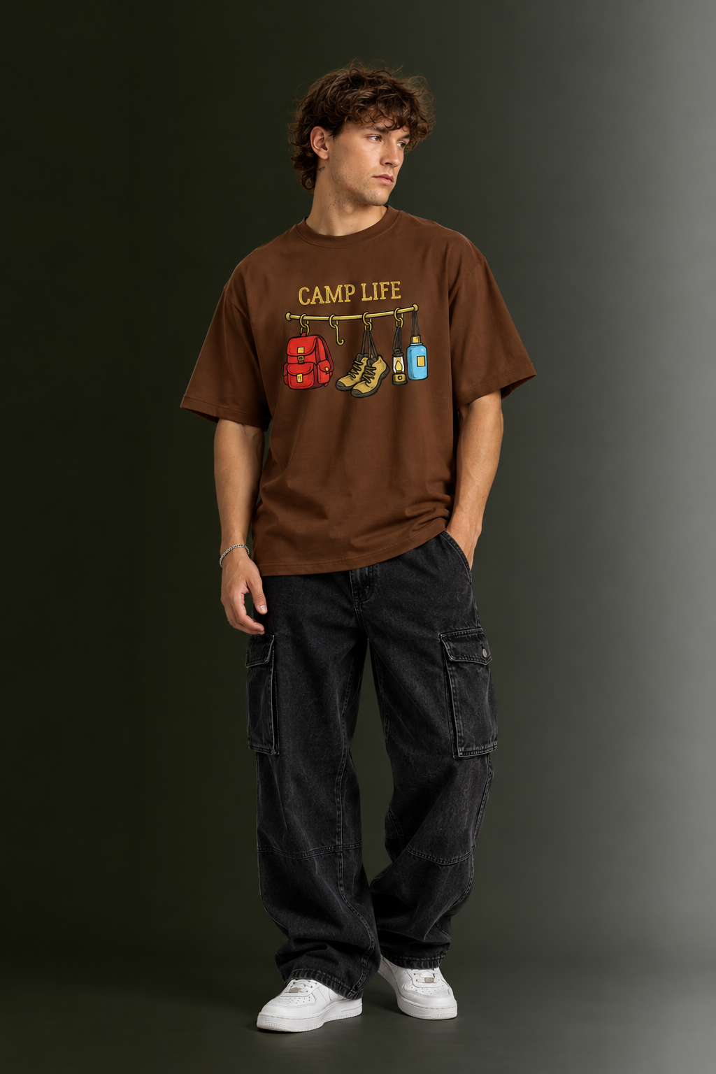 Men's Drop Shoulder Front Printed T-Shirt | Graphic Tee | OUTPUFF