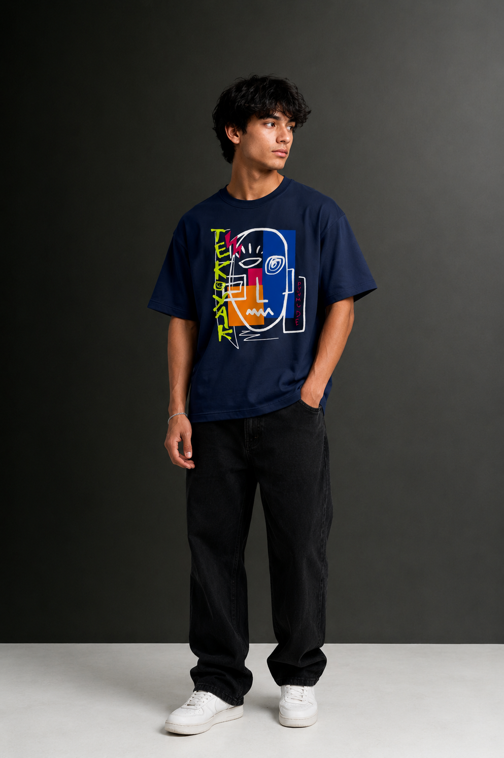 Men's Drop Shoulder Front Printed T-Shirt | Graphic Tee | OUTPUFF