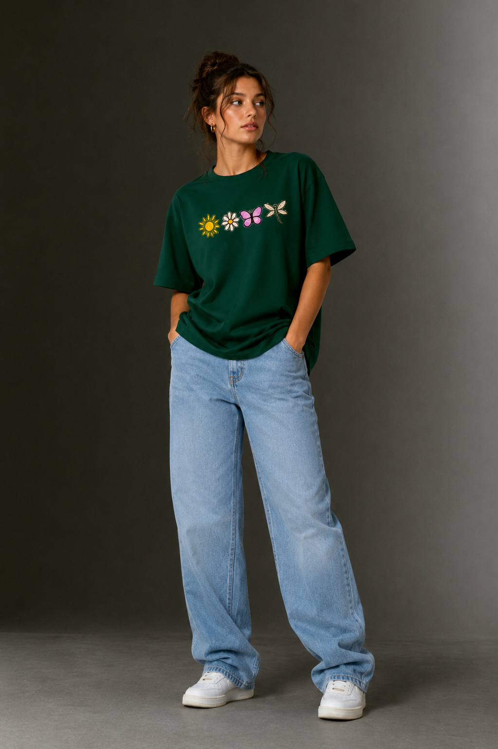 Women Drop Shoulder Front Printed T-Shirt | OUTPUFF