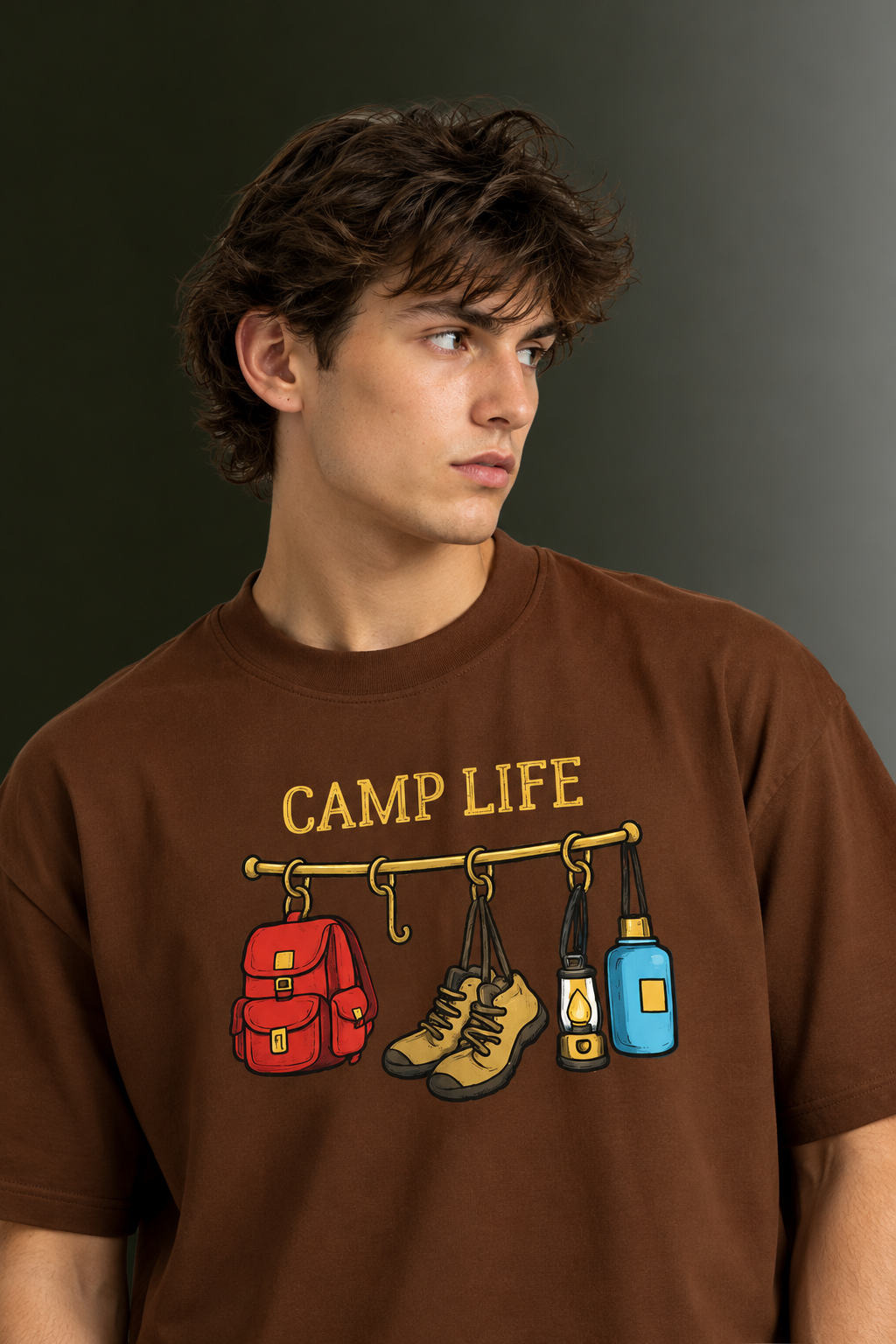 Men's Drop Shoulder Front Printed T-Shirt | Graphic Tee | OUTPUFF