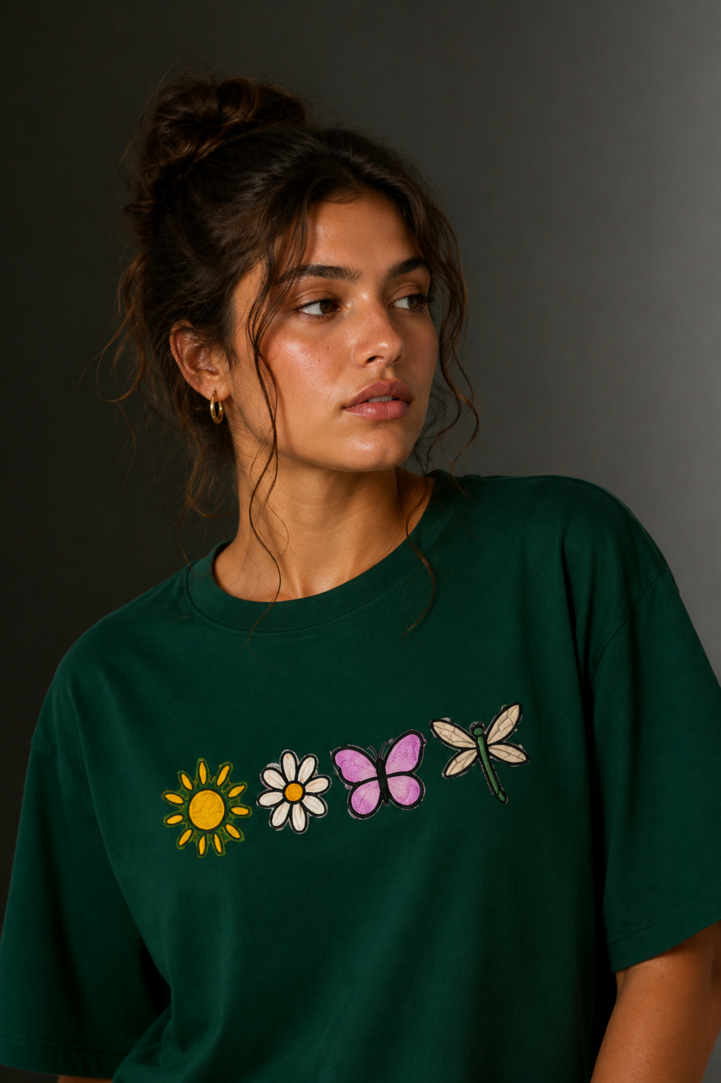 Women Drop Shoulder Front Printed T-Shirt | OUTPUFF
