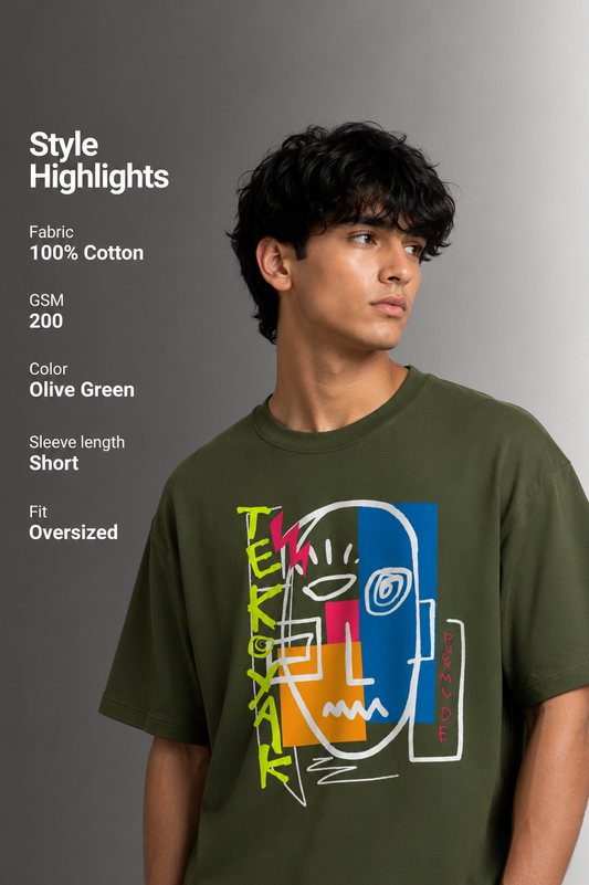 Men's Drop Shoulder Front Printed T-Shirt | Graphic Tee | OUTPUFF