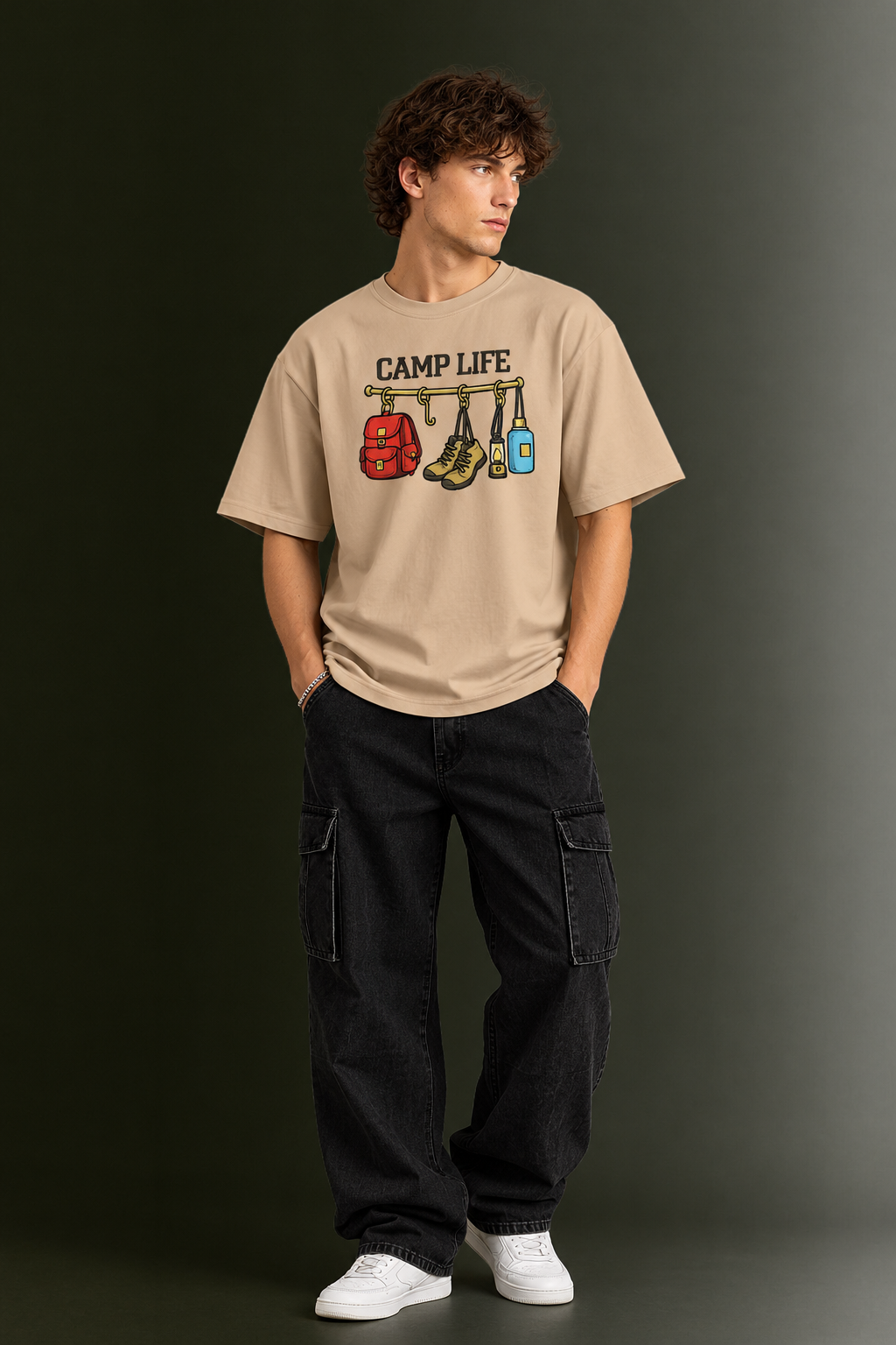 Men's Drop Shoulder Front Printed T-Shirt | Graphic Tee | OUTPUFF