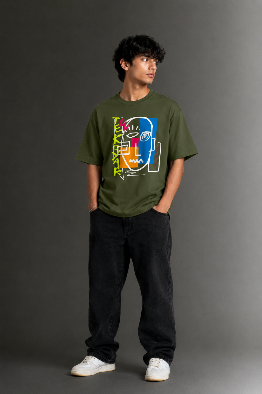 Men's Drop Shoulder Front Printed T-Shirt | Graphic Tee | OUTPUFF