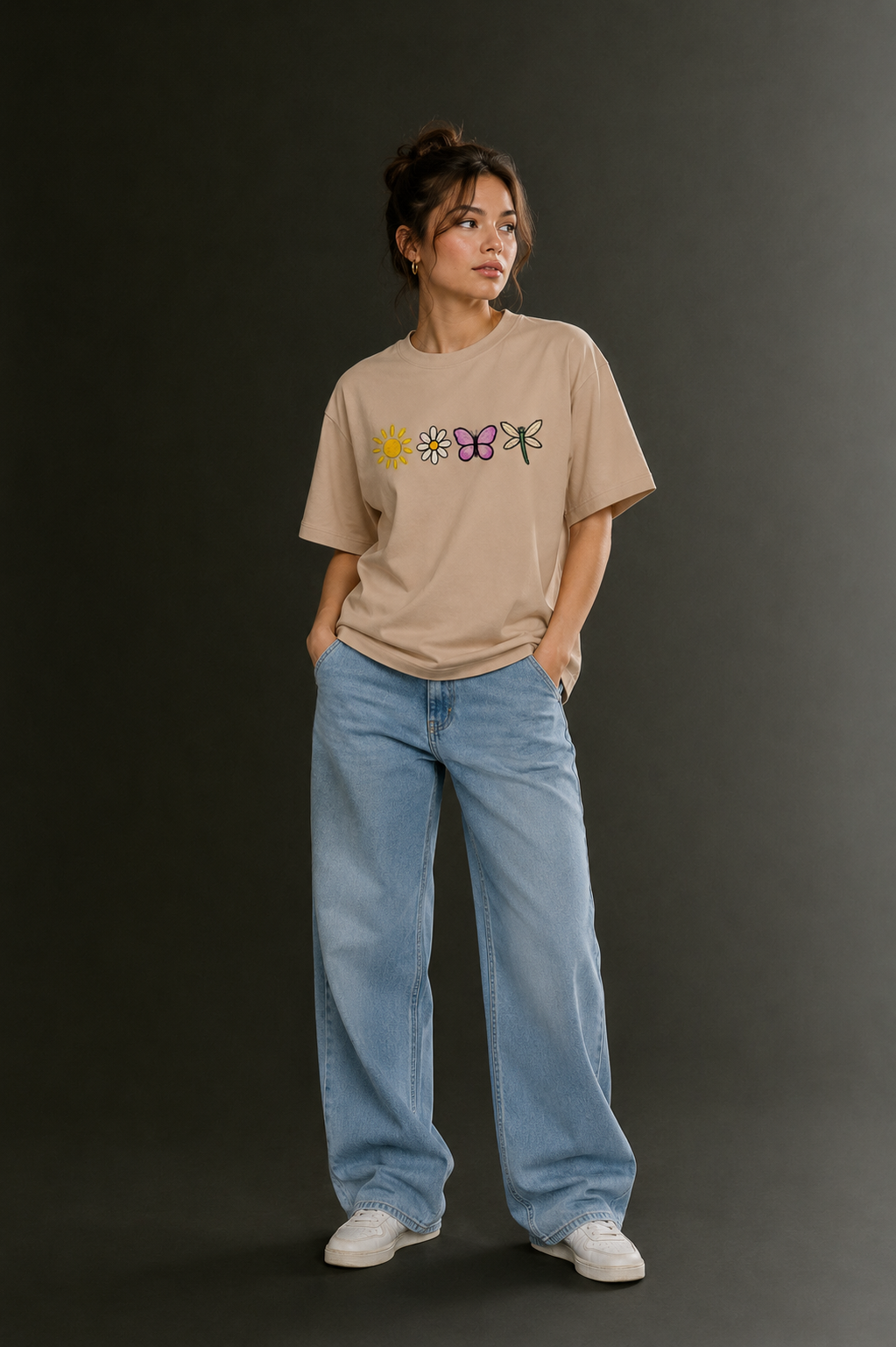 Women Drop Shoulder Front Printed T-Shirt | OUTPUFF