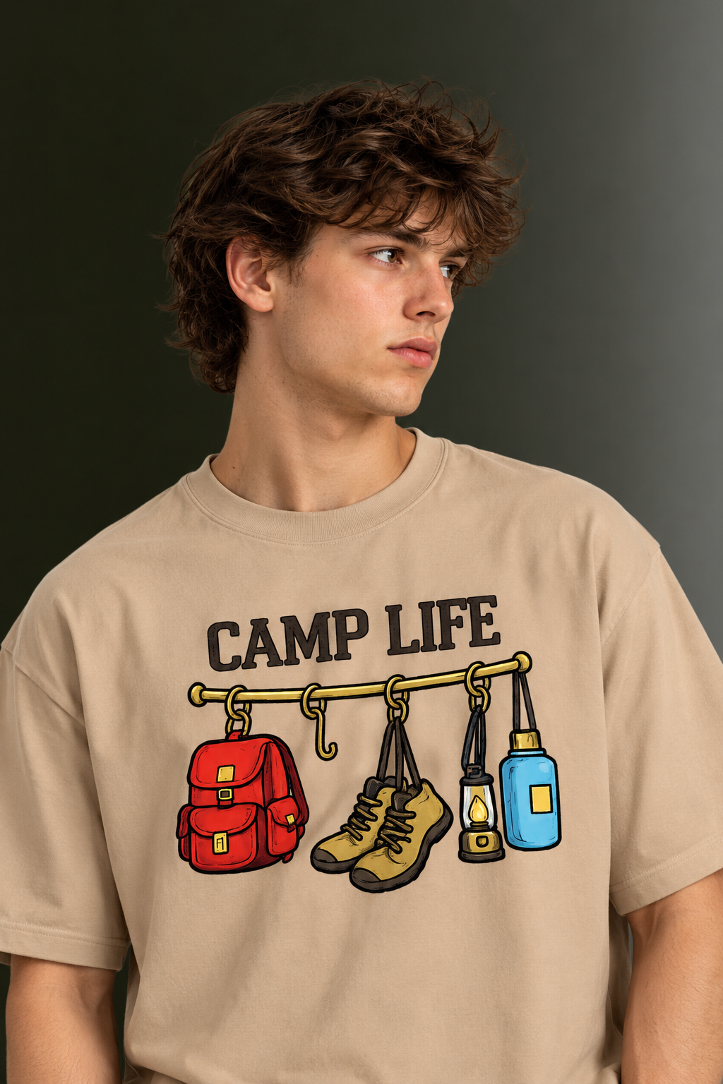 Men's Drop Shoulder Front Printed T-Shirt | Graphic Tee | OUTPUFF