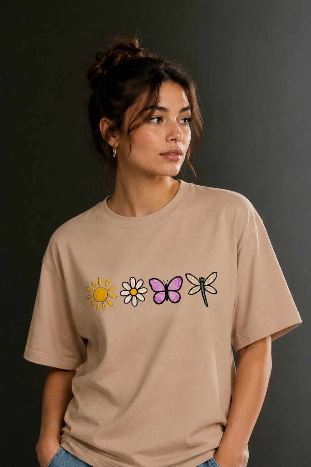 Women Drop Shoulder Front Printed T-Shirt | OUTPUFF