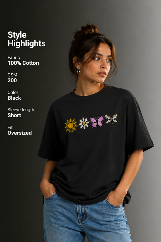 Women Drop Shoulder Front Printed T-Shirt | OUTPUFF