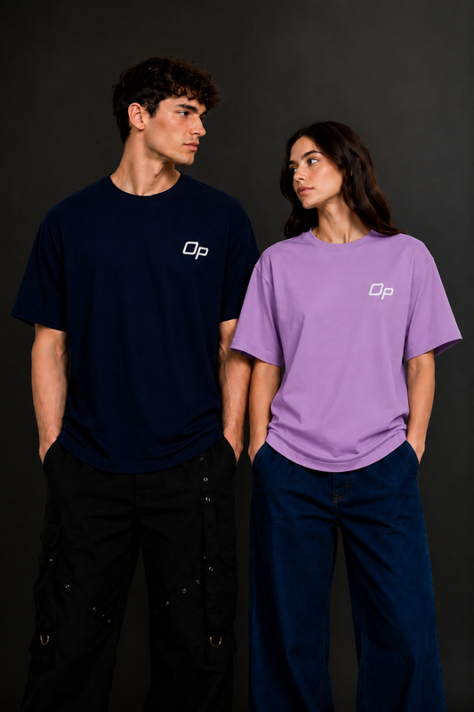 Couple Plain Drop Shoulder T-Shirt | OUTPUFF