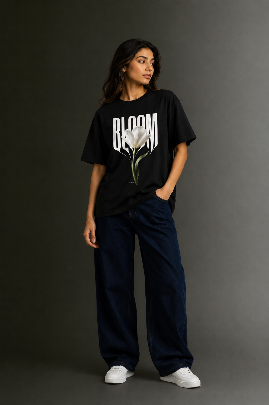 Women Drop Shoulder Front Printed T-Shirt | OUTPUFF