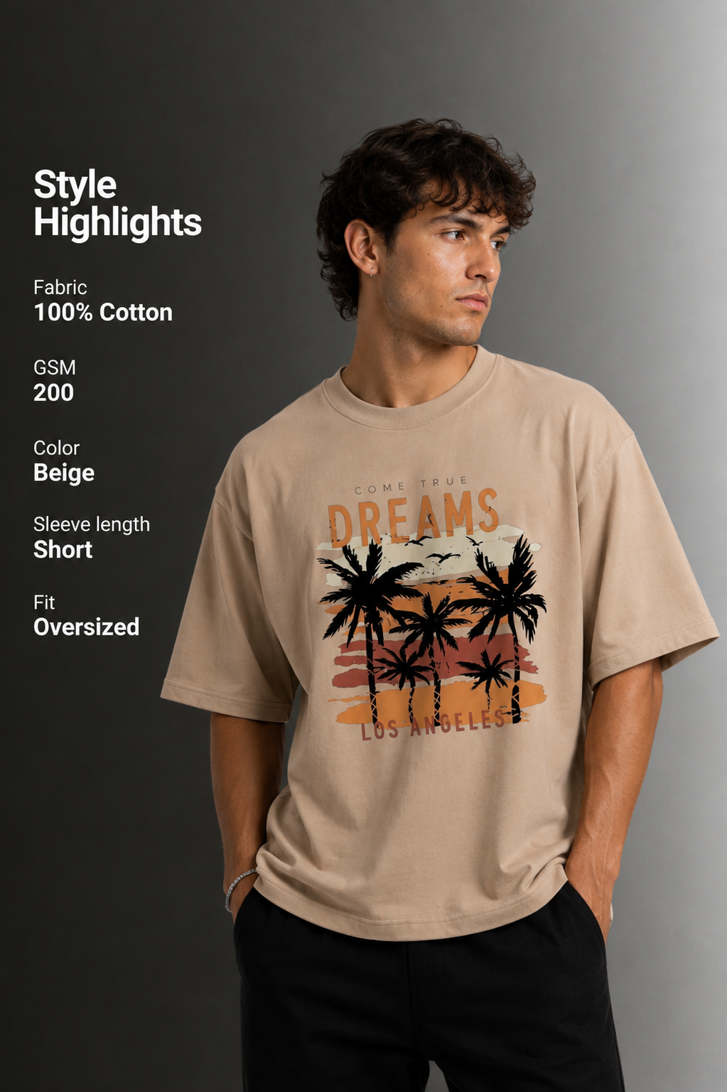 Men's Drop Shoulder Front Printed T-Shirt | Graphic Tee | OUTPUFF