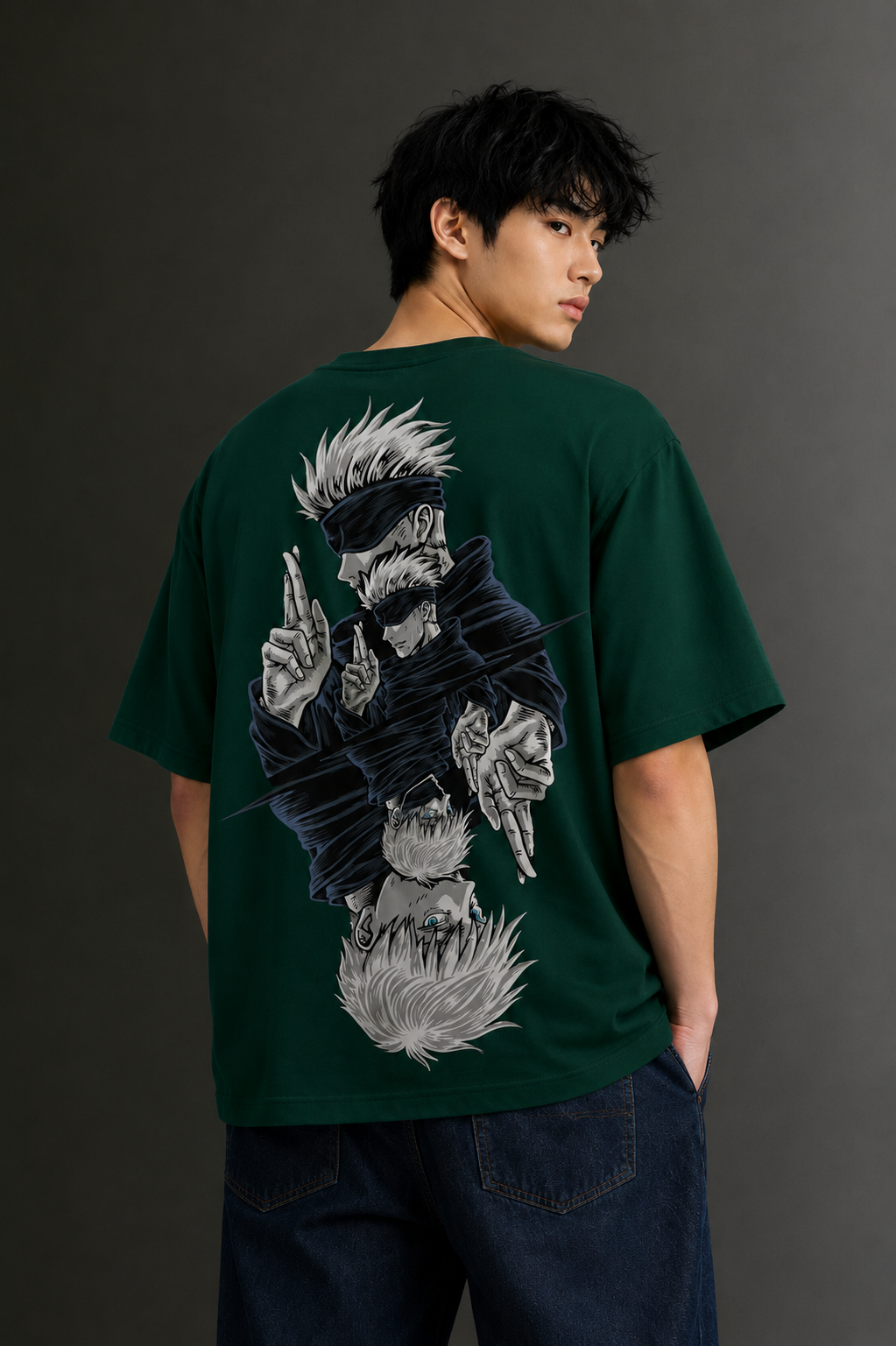 Men's Drop Shoulder Front & Back Printed T-Shirt | Graphic Tee | OUTPUFF