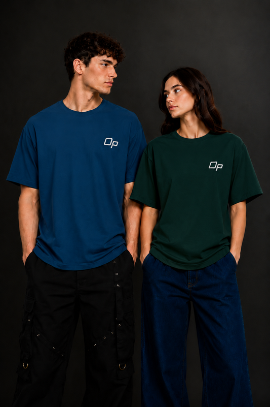 Couple Plain Drop Shoulder T-Shirt | OUTPUFF