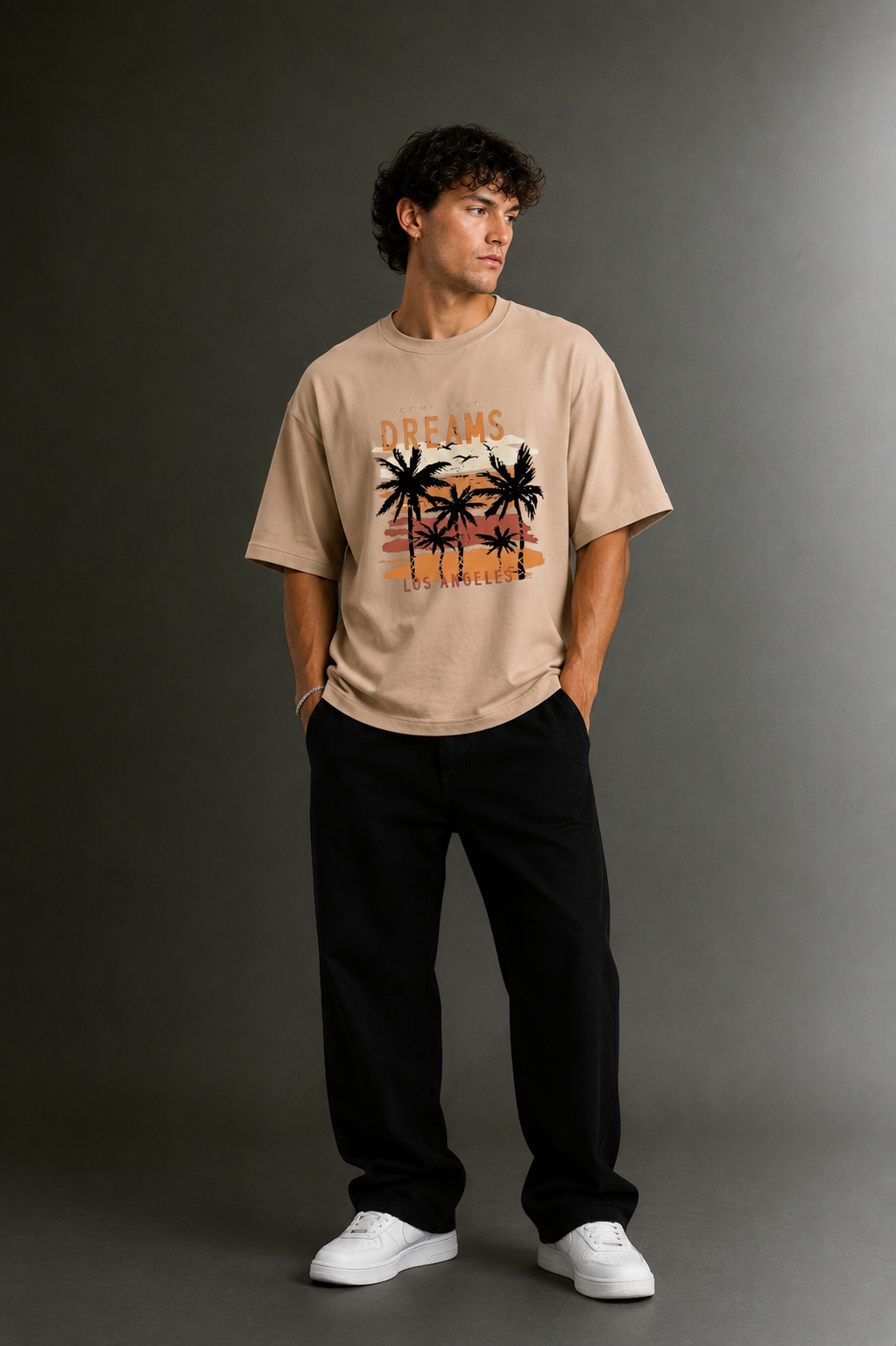 Men's Drop Shoulder Front Printed T-Shirt | Graphic Tee | OUTPUFF