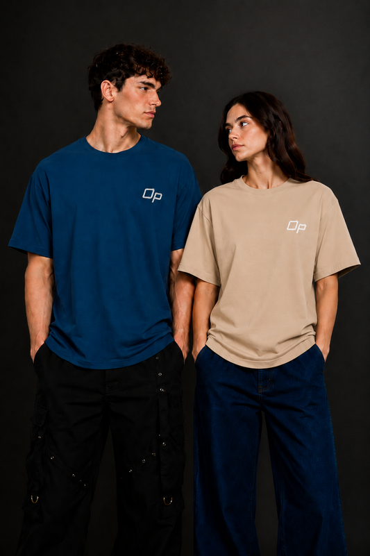 Couple Plain Drop Shoulder T-Shirt | OUTPUFF