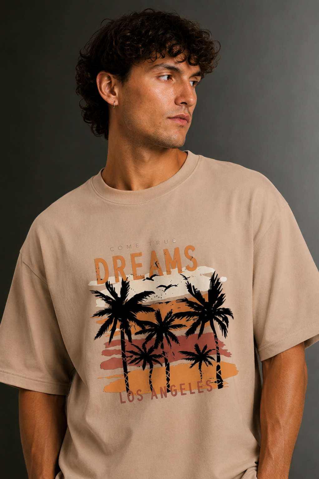 Men's Drop Shoulder Front Printed T-Shirt | Graphic Tee | OUTPUFF