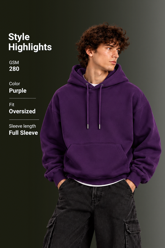 OUTPUFF Unisex Regular Fit Pullover Hoodie with Kangaroo Pocket