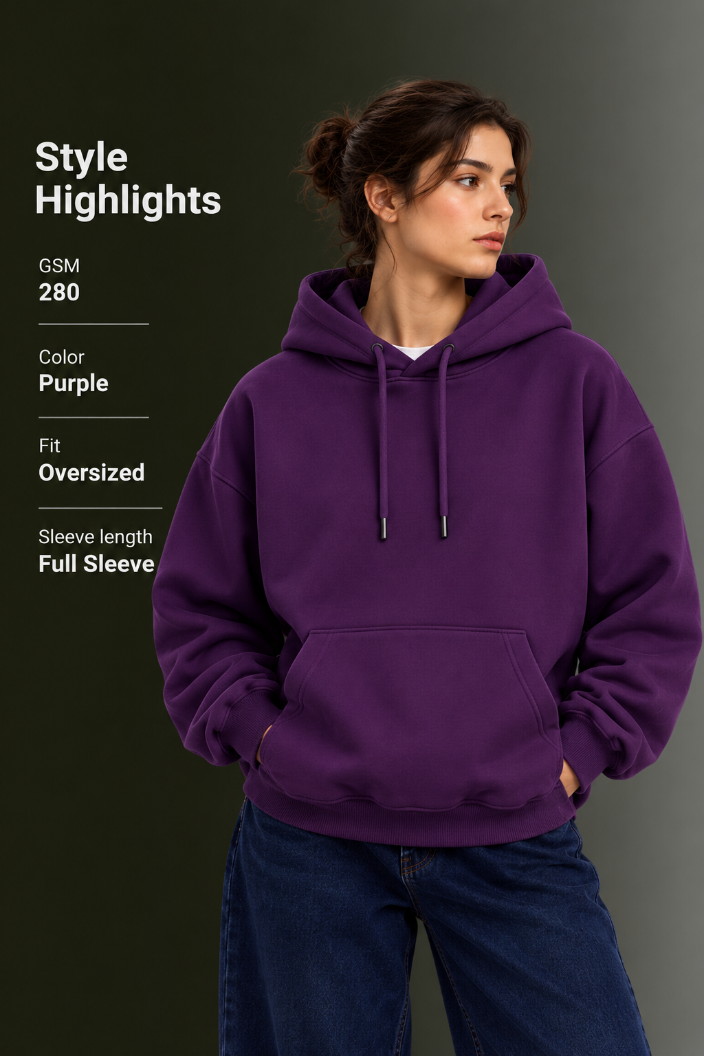 OUTPUFF Unisex Regular Fit Pullover Hoodie with Kangaroo Pocket
