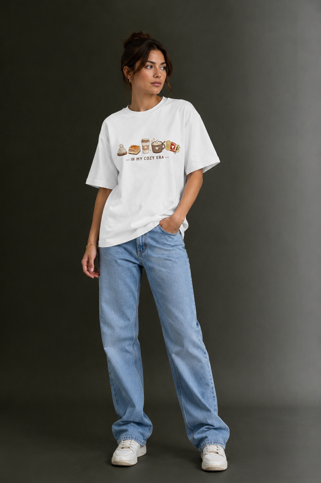 Women Drop Shoulder Front Printed T-Shirt | OUTPUFF