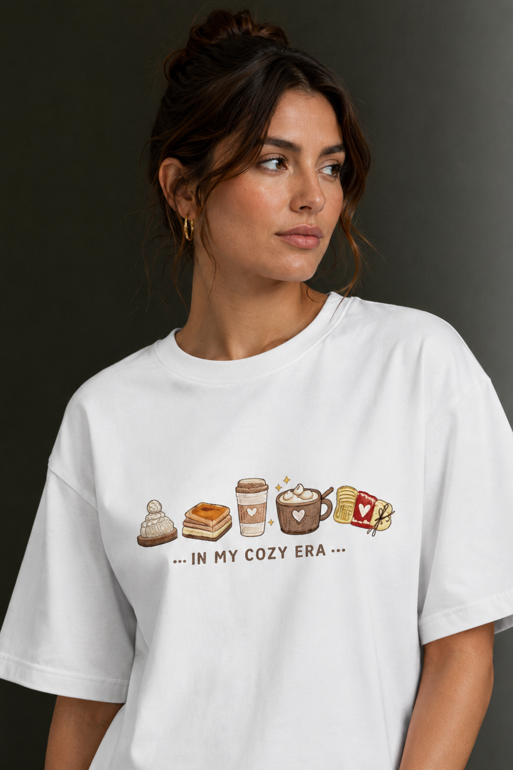 Women Drop Shoulder Front Printed T-Shirt | OUTPUFF