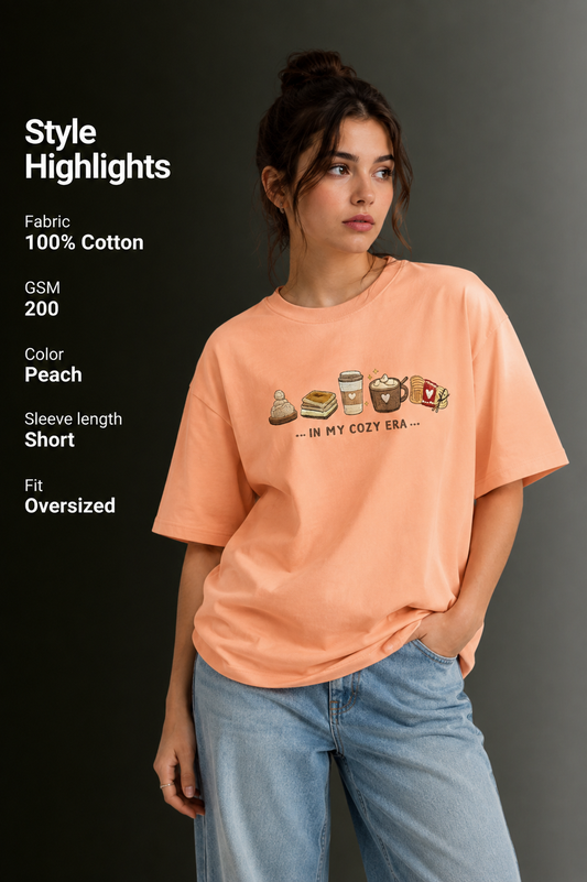 Women Drop Shoulder Front Printed T-Shirt | OUTPUFF