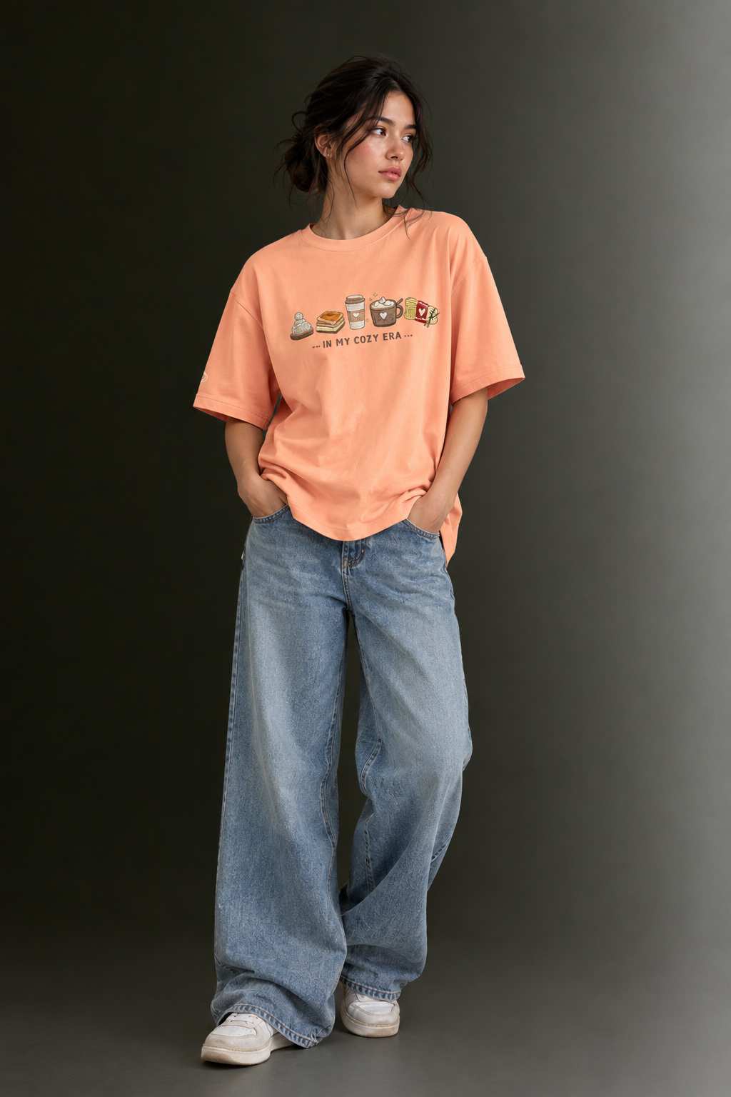 Women Drop Shoulder Front Printed T-Shirt | OUTPUFF
