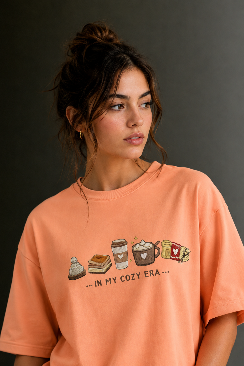 Women Drop Shoulder Front Printed T-Shirt | OUTPUFF
