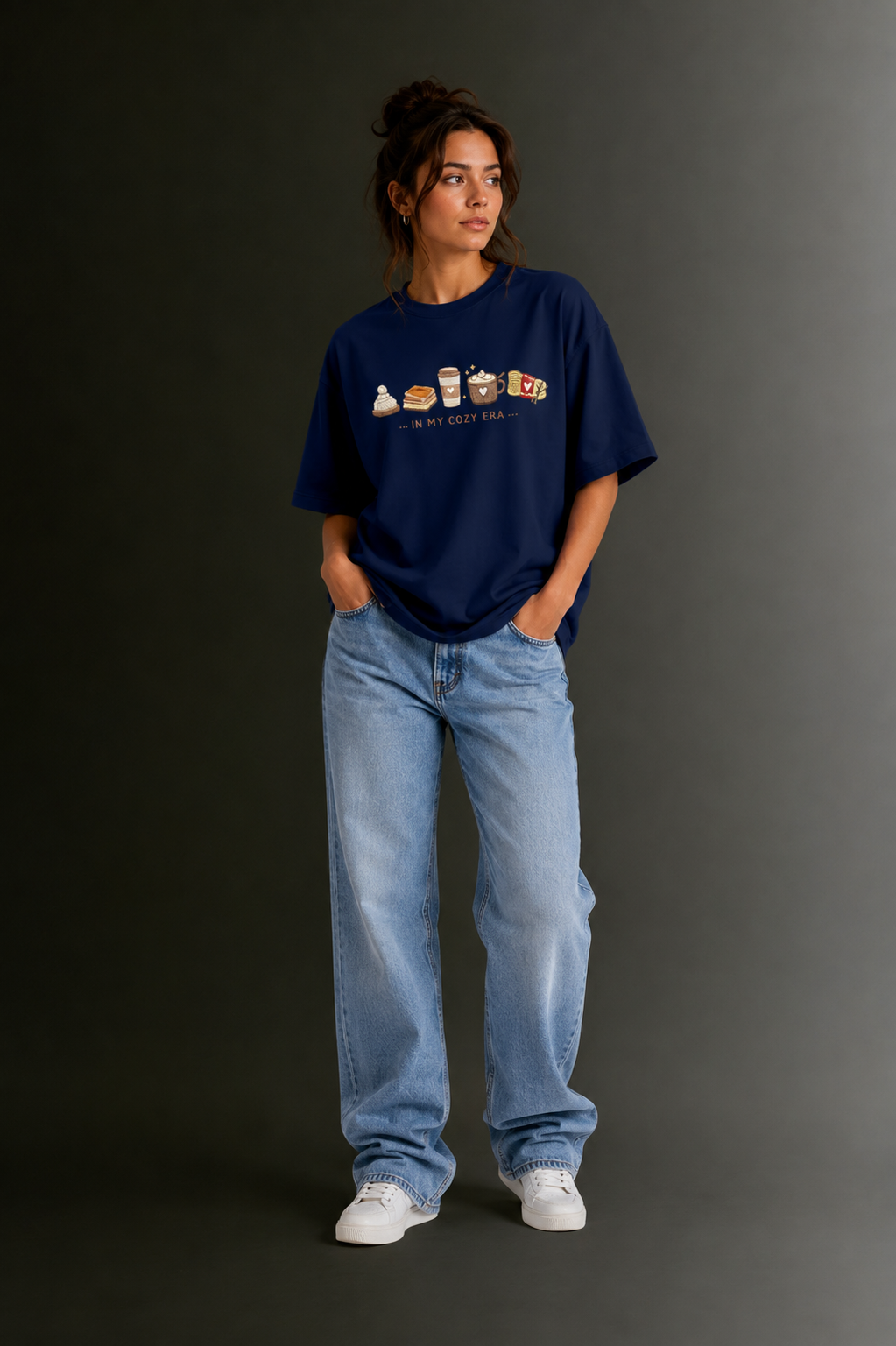 Women Drop Shoulder Front Printed T-Shirt | OUTPUFF