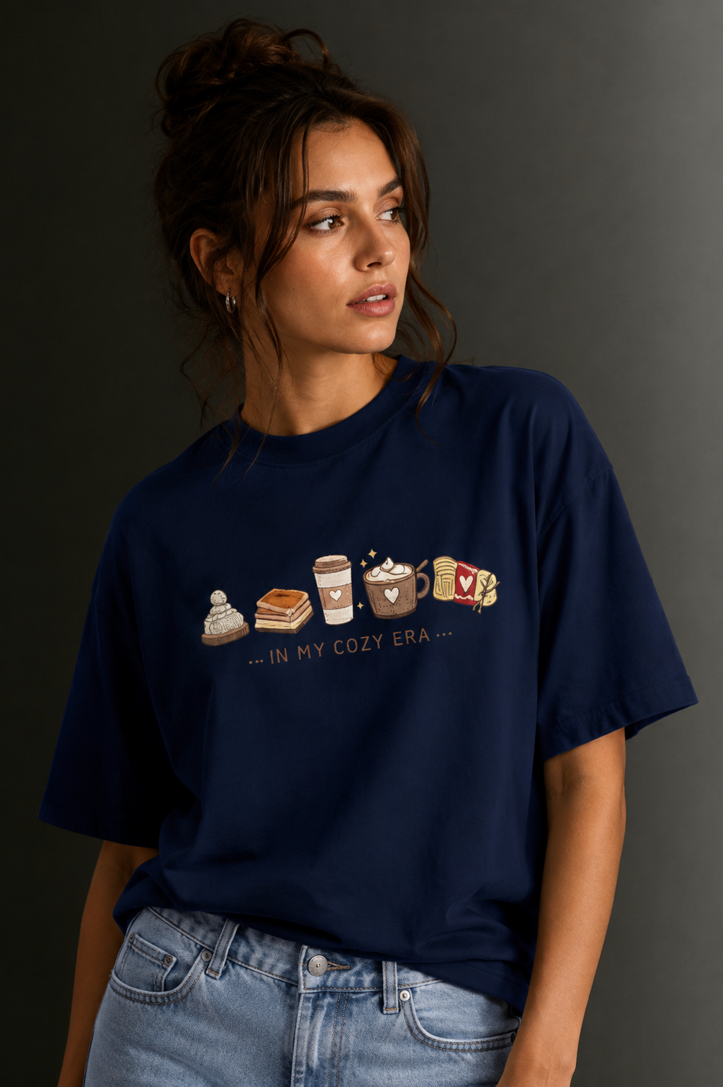 Women Drop Shoulder Front Printed T-Shirt | OUTPUFF