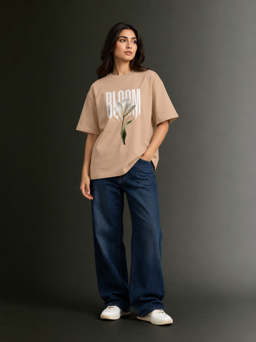 Women Drop Shoulder Front Printed T-Shirt | OUTPUFF