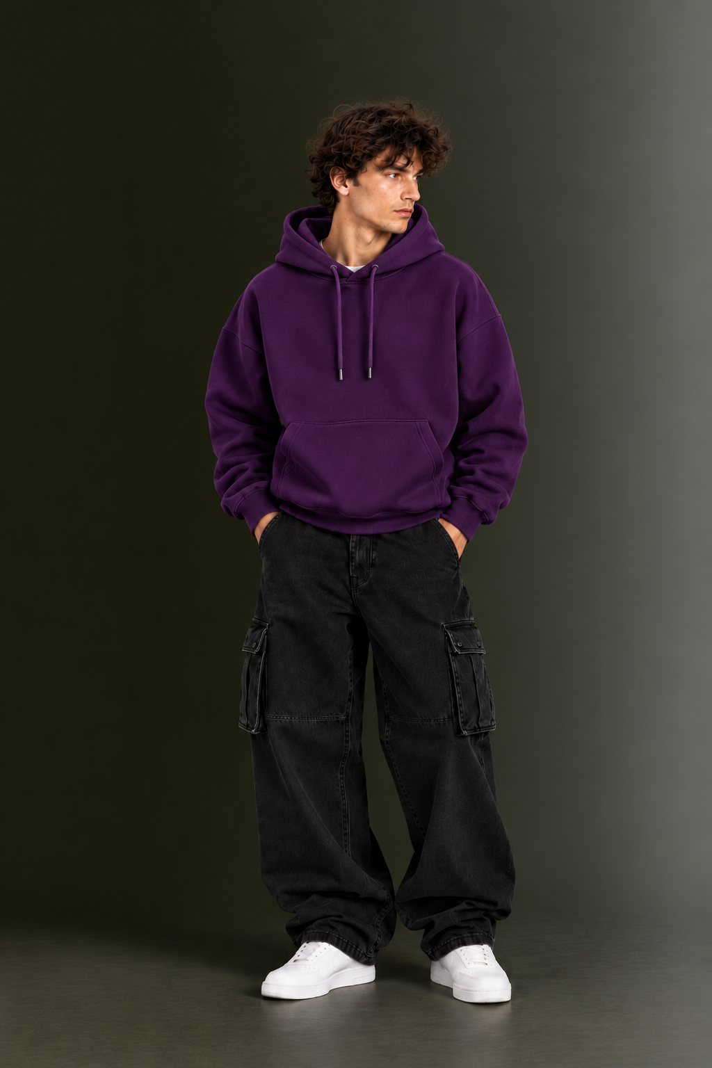 OUTPUFF Unisex Regular Fit Pullover Hoodie with Kangaroo Pocket