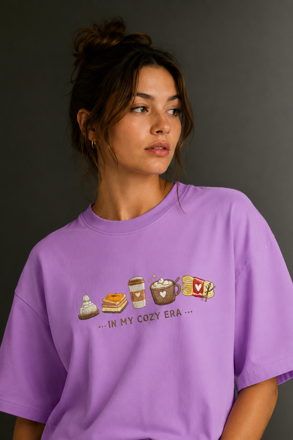 Women Drop Shoulder Front Printed T-Shirt | OUTPUFF