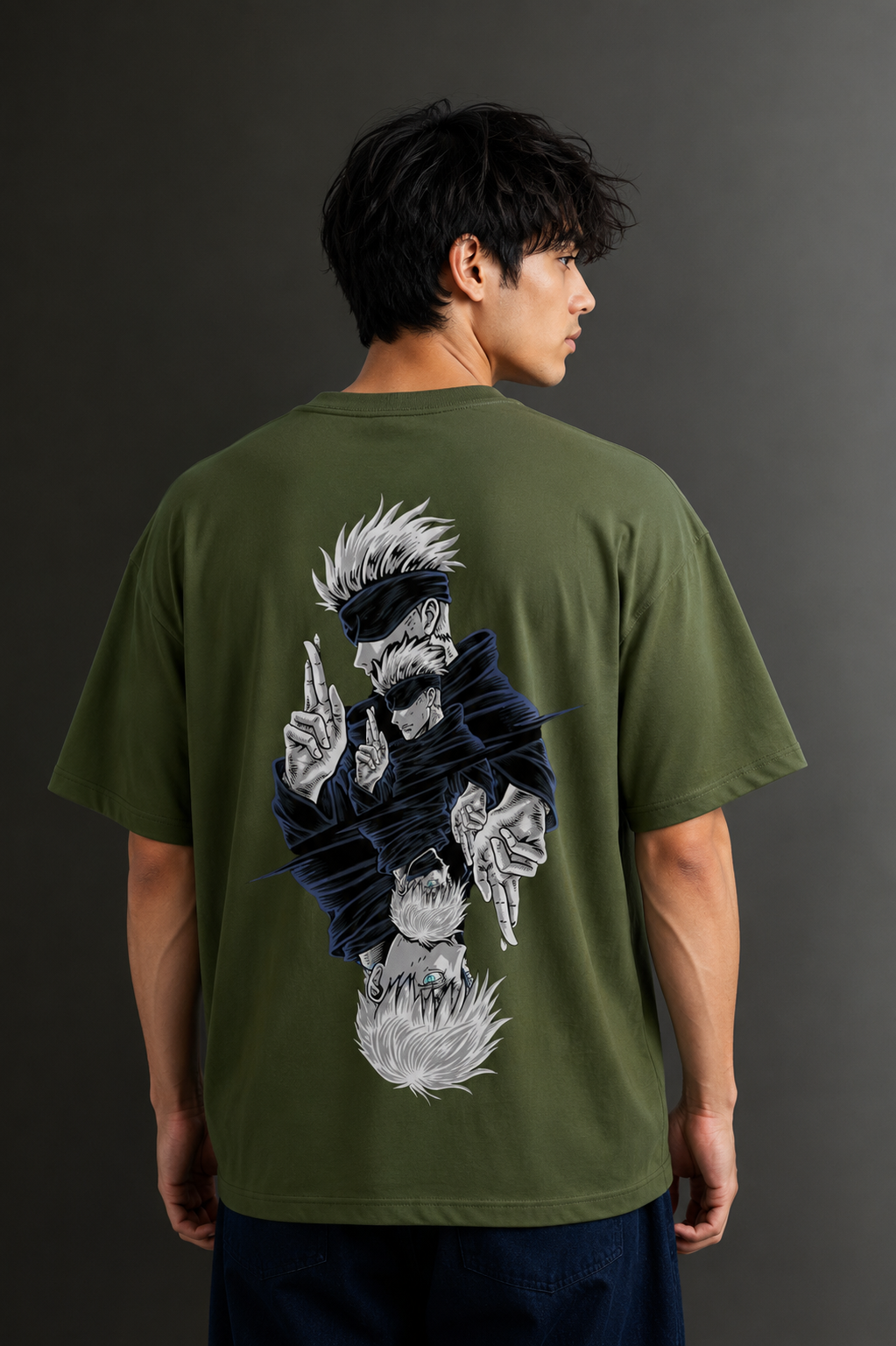 Men's Drop Shoulder Front & Back Printed T-Shirt | Graphic Tee | OUTPUFF