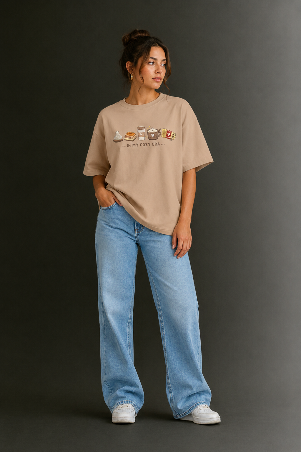 Women Drop Shoulder Front Printed T-Shirt | OUTPUFF