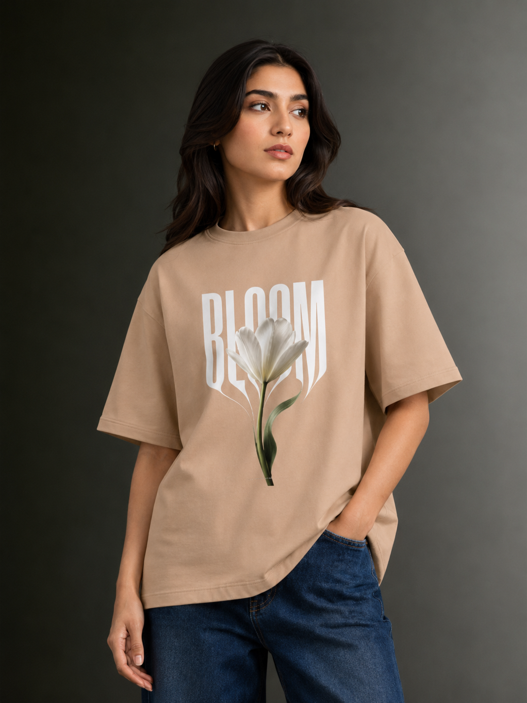 Women Drop Shoulder Front Printed T-Shirt | OUTPUFF