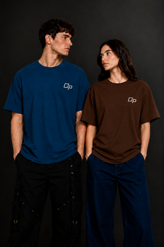 Couple Plain Drop Shoulder T-Shirt | OUTPUFF