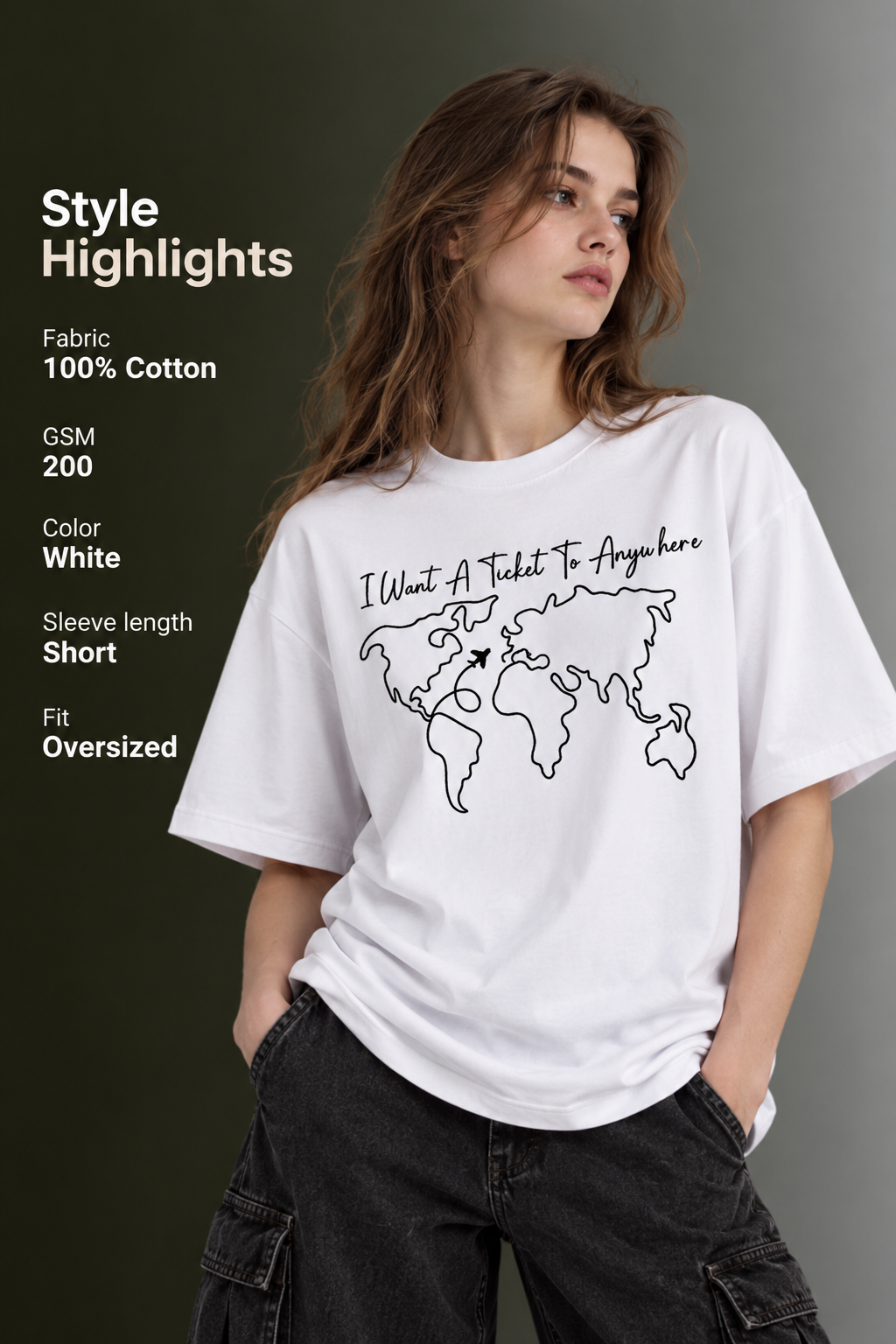 Women Drop Shoulder Front Printed T-Shirt | OUTPUFF
