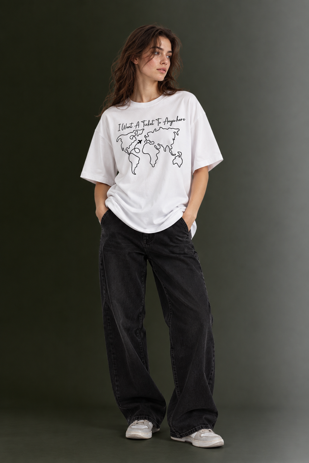 Women Drop Shoulder Front Printed T-Shirt | OUTPUFF
