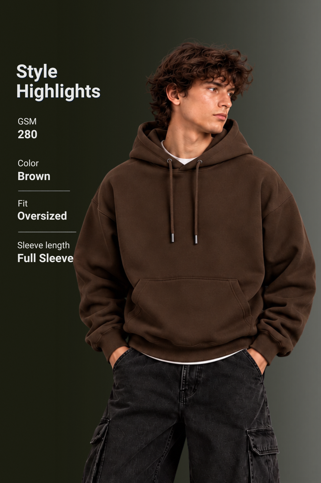 OUTPUFF Unisex Regular Fit Pullover Hoodie with Kangaroo Pocket